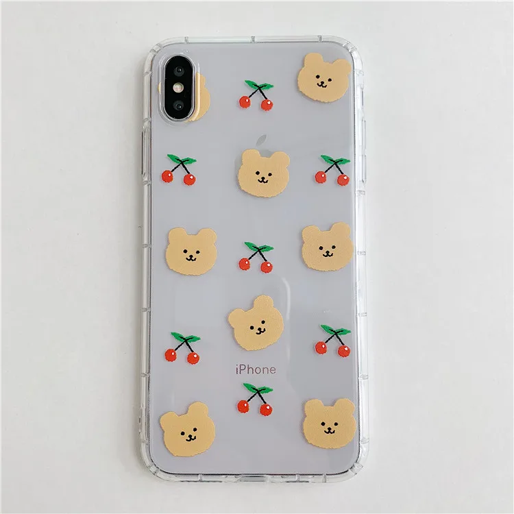 Niceking для iPhone 6, 6s, 7, 8 Plus, X, XR, XS Max, чехол с милым мультяшным медведем, Кроликом, мягкий ТПУ чехол для телефона, для iPhone 11 Pro, Max, чехол - Цвет: 2