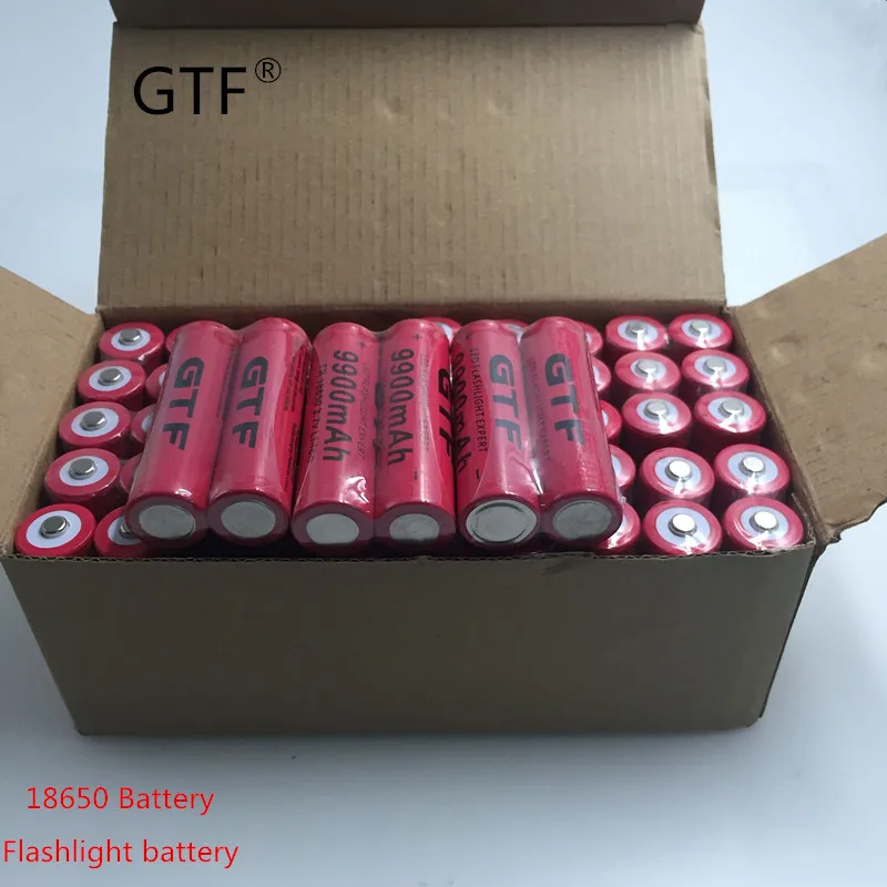 10 шт. батарея GTF 18650 высокой емкости 3 7 в 9900 мАч перезаряжаемая литий ионная для