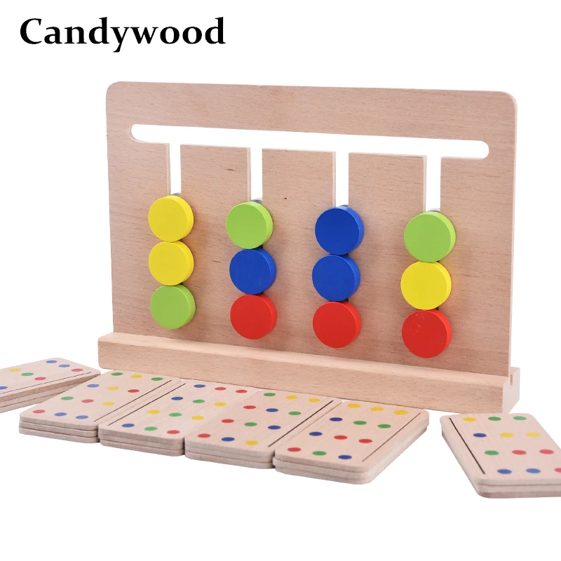 

Montessori Early Learning Children kid logical thinking training game Four color cognition maze paired intelligence Wooden toys