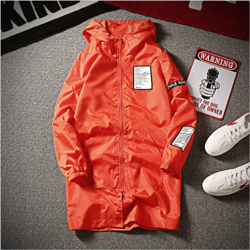 

2018 New Waterproof Spring Long Jacket Fashion Casual Mens Bomber Jacket Coat Stand Collar Long Sleeve Streetwear Mens Jackets