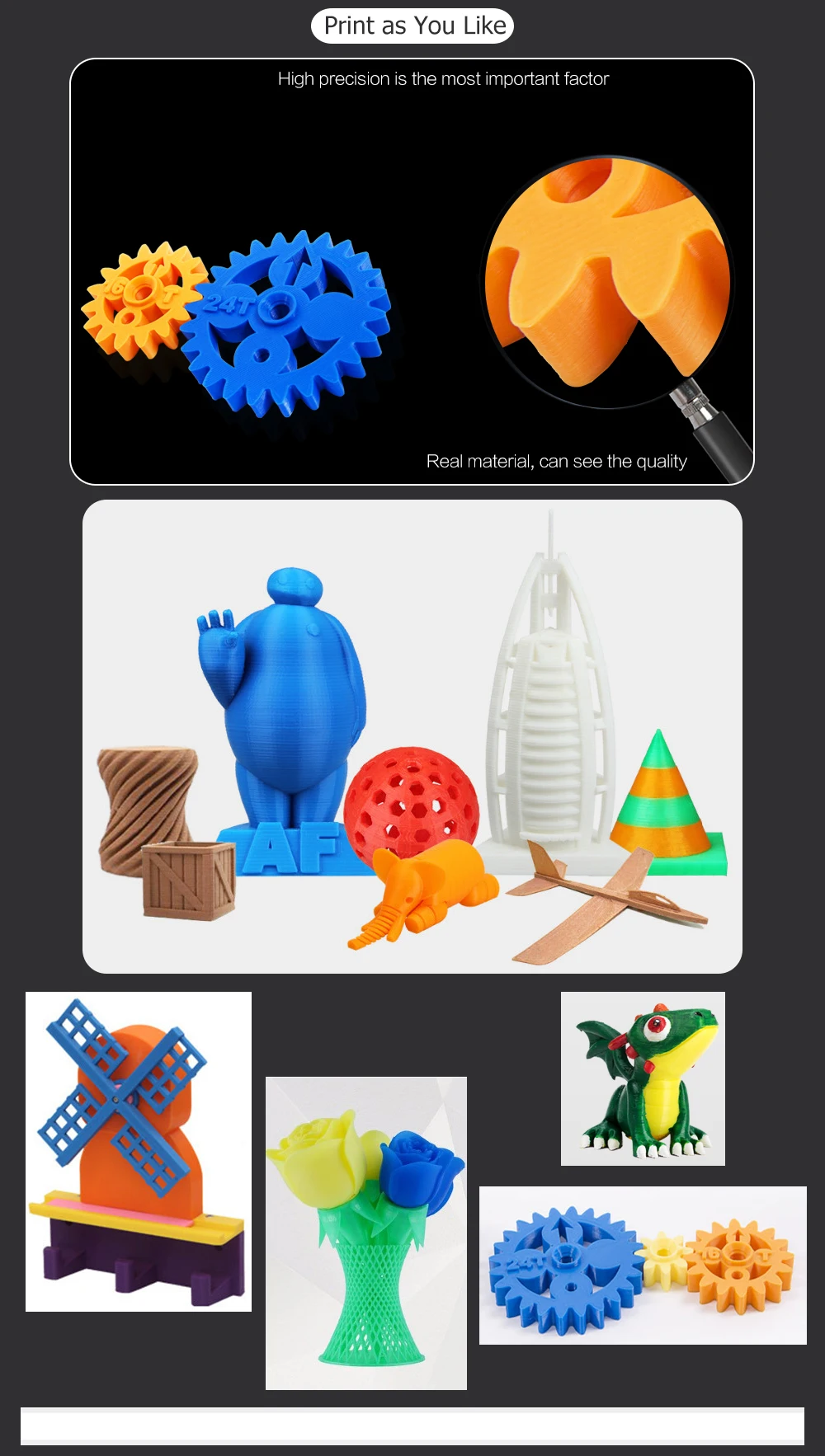 Ctc 3d impressora dupla z haste filamento