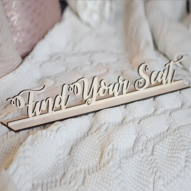 

Romantic Rustic Wood DIY Sign Find Your Seat Signs Wedding Party Decor Favors Easy to install