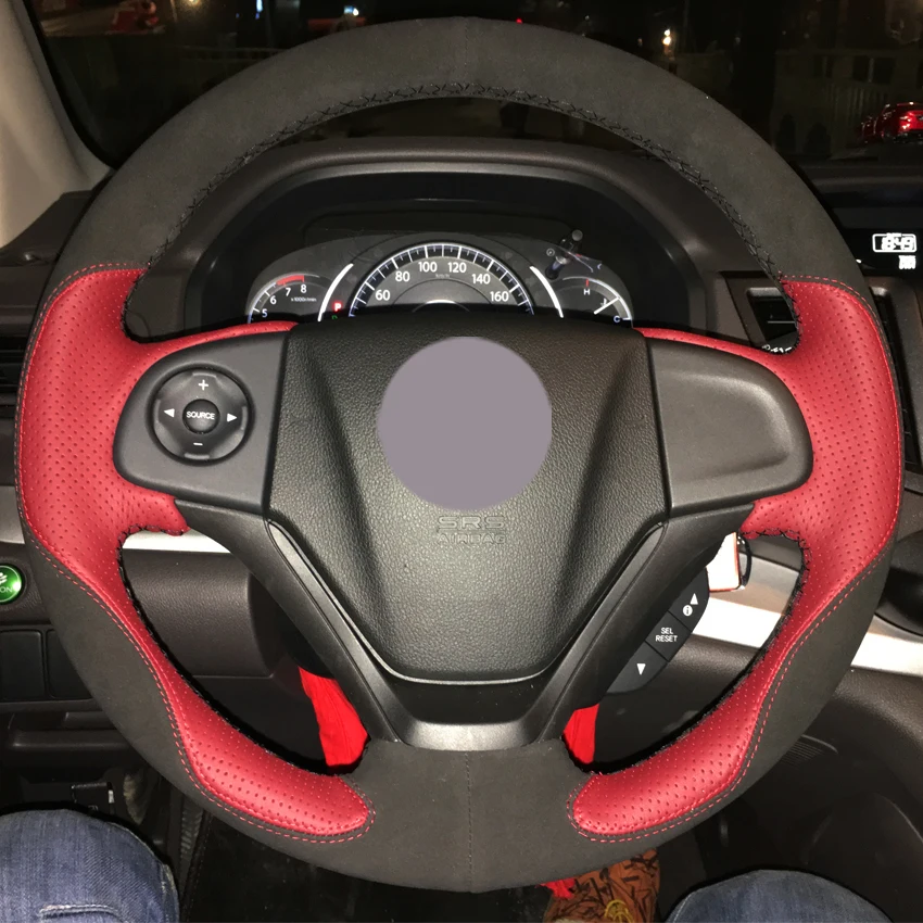 Crv 2017 Interior >> Black Suede Red Leather Black Leather Car Steering Wheel Cover for Honda CRV CR V 2012 2015-in ... Crv 2017 Interior >> Black Suede Red Leather Black Leather Car Steering Wheel Cover for Honda CRV CR V 2012 2015-in ...