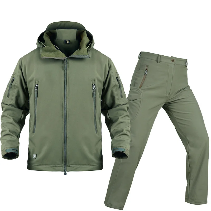 Cazadora 8 6 1 7 9 2 Cáscara Impermeable Combate Nuevo 3 11 Táctico Suave 10 De Camuflaje Militar Ropa Conjuntos Uniforme 12 Caza 4 5 Chaqueta Pantalones HnFO1