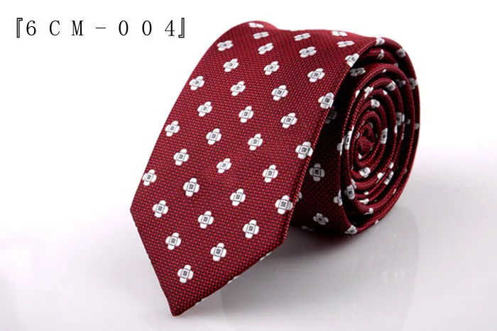 Mens Polyester Skinny Tie 6cm Slim Fashion Neck Tie Green Red Flower Striped Leisure Necktie Business Wedding Neckwear Gift Ties