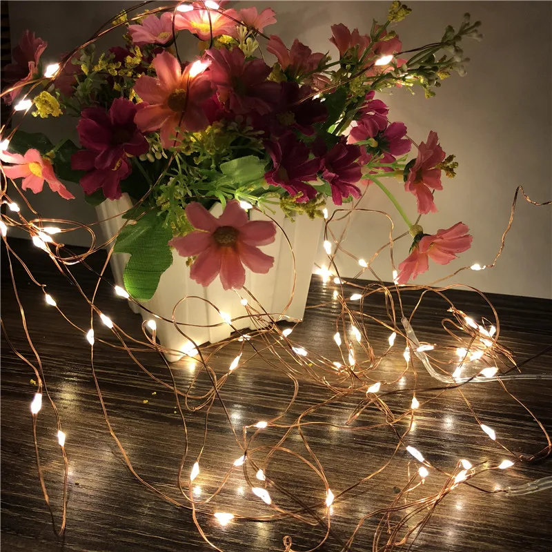 Nieuwe 2M 5M 10M Koper Zilver Draad Led String Lights Waterdicht Holiday Verlichting Voor Fairy Kerstboom wedding Party Decoratie