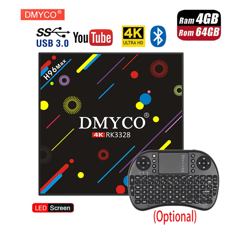 

H96 Max H2 Android 7.1 TV Box RK3328 CPU Quad Core 4GB RAM 64GB ROM Smart TV Box Bluetooth4.0 2.4GHz WiFi 4K H.265 Set Top Box