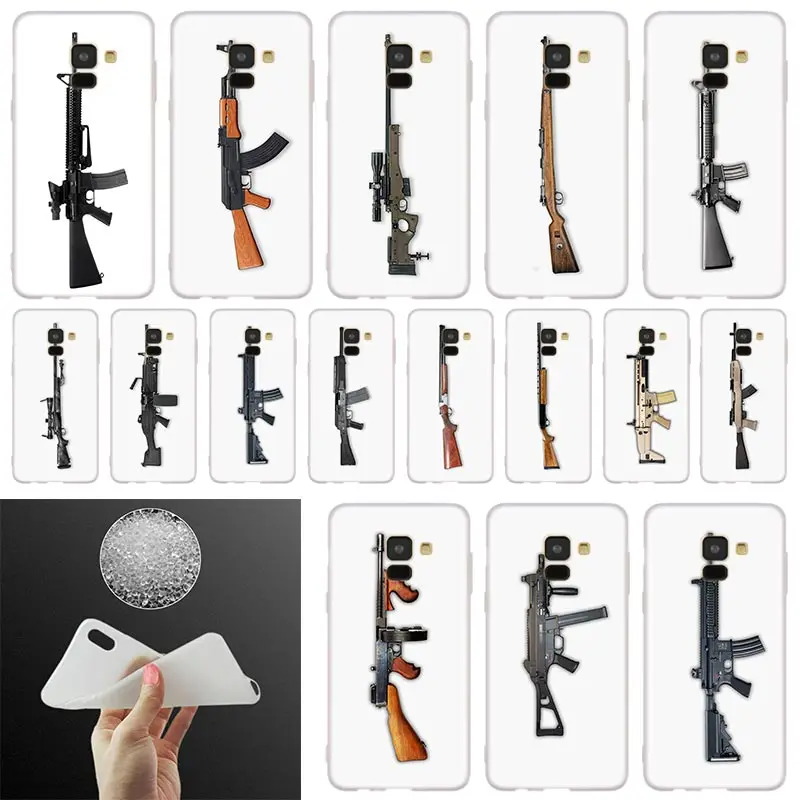 

pubg gun Phone Case For Samsung Galaxy A10 A20 A30 A40 A50 A60 A70 A6 A8 Plus A7 A9 2018 A3 A5 2017 Soft Cover Coque