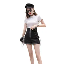 High Waist Zipper Shorts Women Spring Summer 2019 New Temperament Slim Fashion knickers Tie Strap Wide Leg Shorts Daughter YH114 High Waist Zipper Shorts Women Spring Summer 2019 New Temperament Slim Fashion knickers Tie Strap Wide Leg Shorts Daughter YH114
