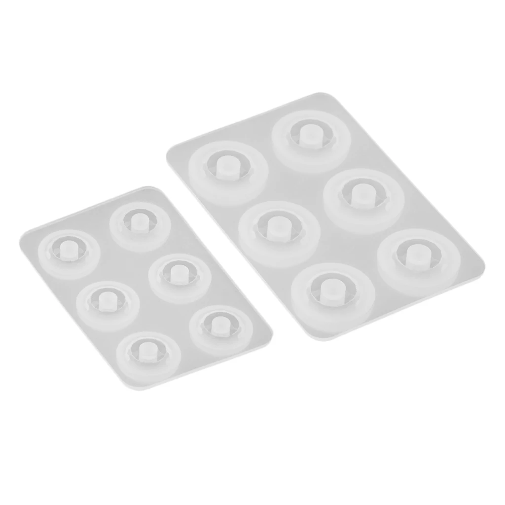 4 Sets Resin Casting Molds, Silicone Resin Jewelry Mold Making Large Hole European Spacer Beads DIY Mold - 2 Styles & Sizes