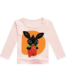 Футболки для детей 2-16 лет с изображением кролика, летние топы с длинными рукавами для маленьких девочек, футболки для мальчиков, Enfant Garcon, повседневная одежда