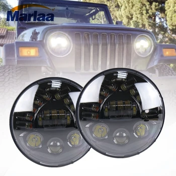 

Marlaa 2pcs For Jeep wrangler Projector LED Headlight 7Inch Led Headlight Bulb DRL Hi/Lo Beam Fit Jk Tj Fj Cruiser Hummer H1 H2