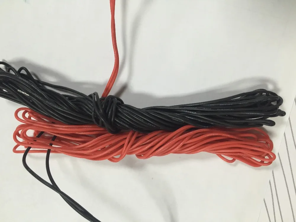 Силиконовая линия AWG 22 # Красный 2 метров и Black2 м удлинитель для светодиодов