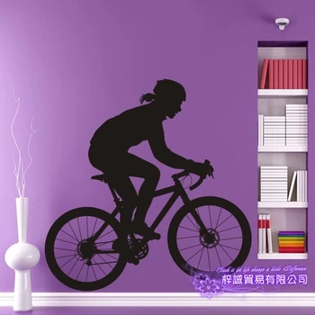 

Women Bike Shop Wall Sticker Customized Sports Posters Vinyl Wall Decals Pegatina Decor Mural Car Windows Bicycle Decal