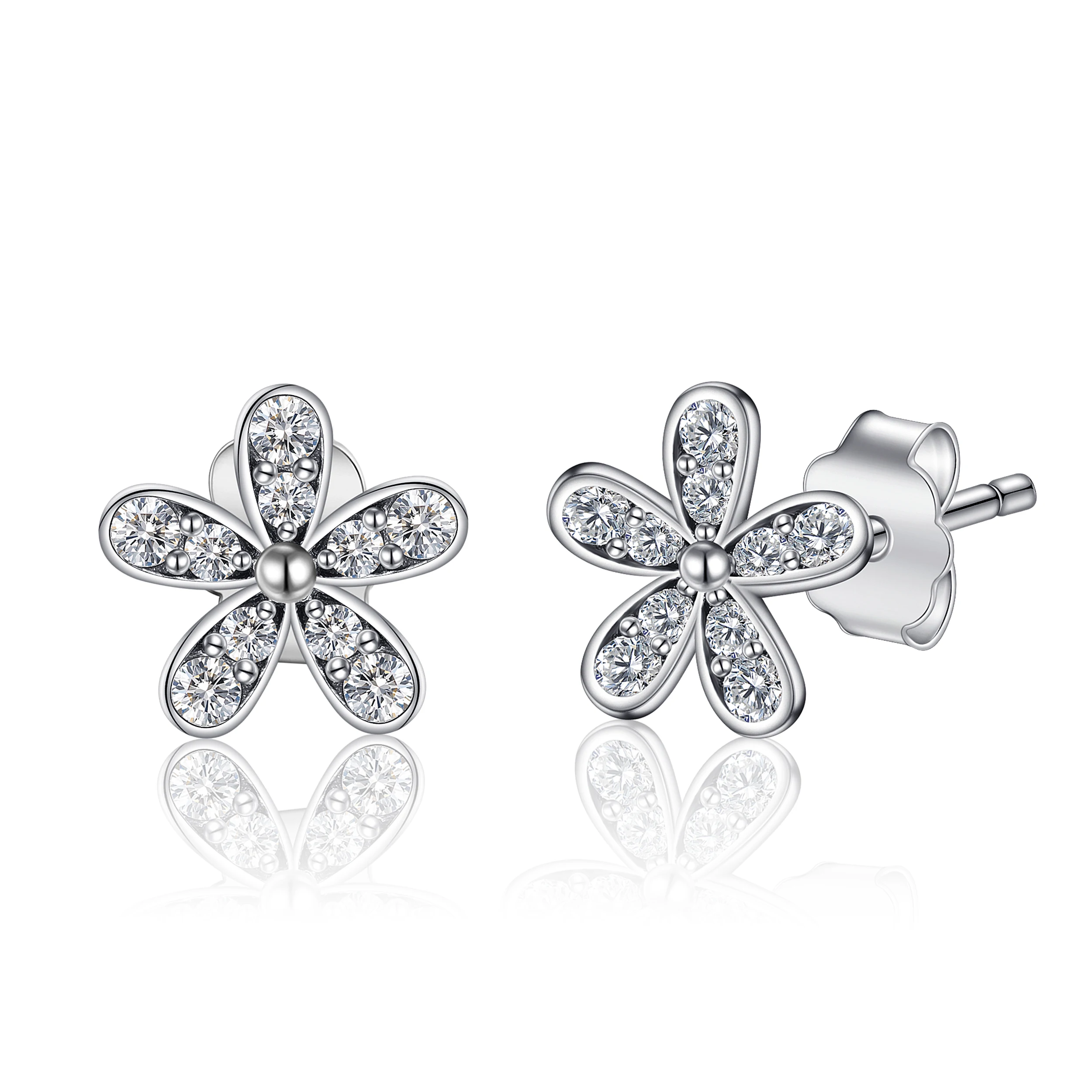 Jewelrypalace 925 пробы серебряные серьги гвоздики фианит уникальный дизайн Модные