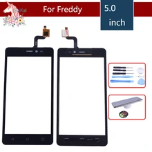 5.0" New freddy For Wiko Freddy Touch Screen Digitizer Sensor Outer Front Glass Lens Panel Replacement