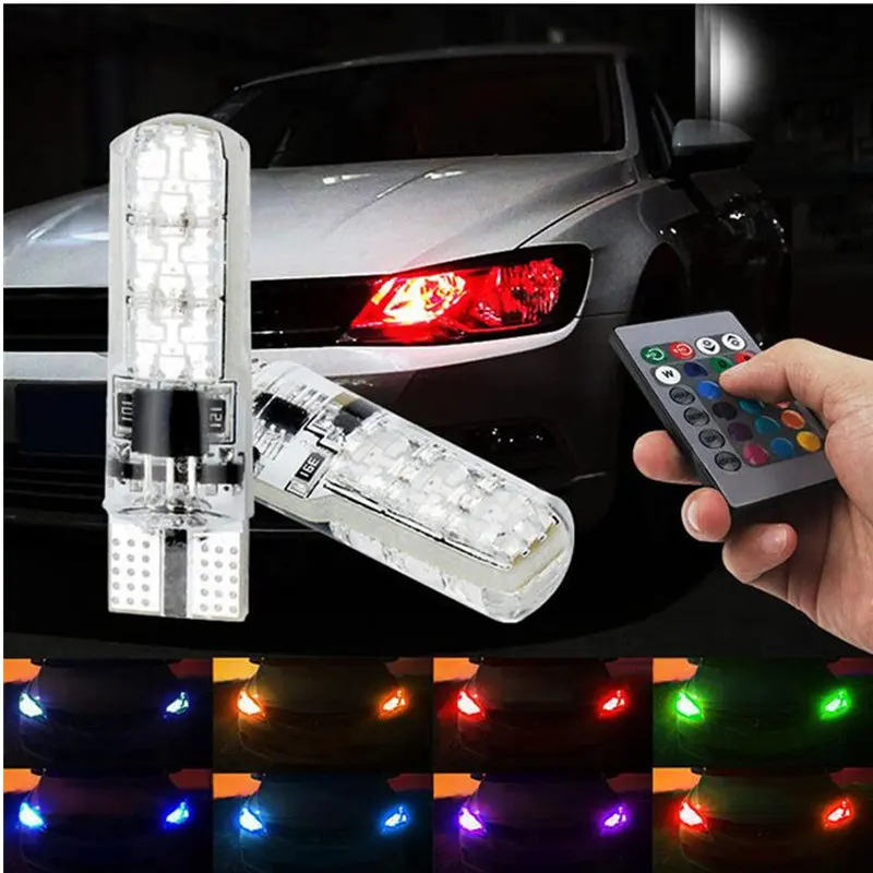 

2PCS RGB T10 192 W5W Car LED Bulb Remote Control Light 16 Color For BMW e36 e39 e46 e60 e70 e87 e90 e91 f30 f20 f10 g30