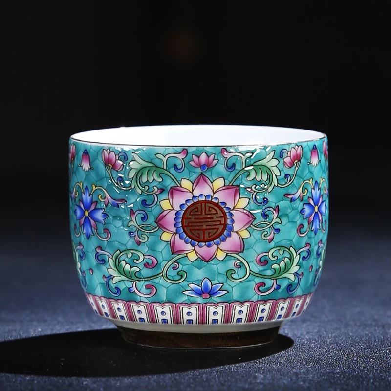 120 мл Jingdezhen цветные эмалевые подсолнухи бутики керамические мастерские чашки