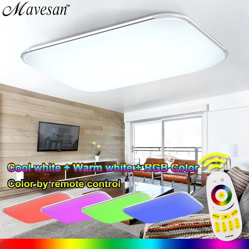 NEW Modern LED Ceiling Light With 2 4G RF font b Remote b font Group font