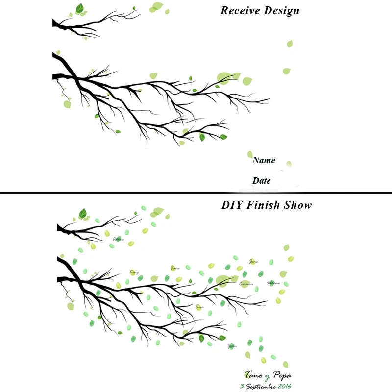 Свадебные ветви деревьев живопись пальцами подписи Свадебные подарки DIY Гостевая книга в холщовой обложке вечерние дерево с отпечатками пальцев живопись сувенир