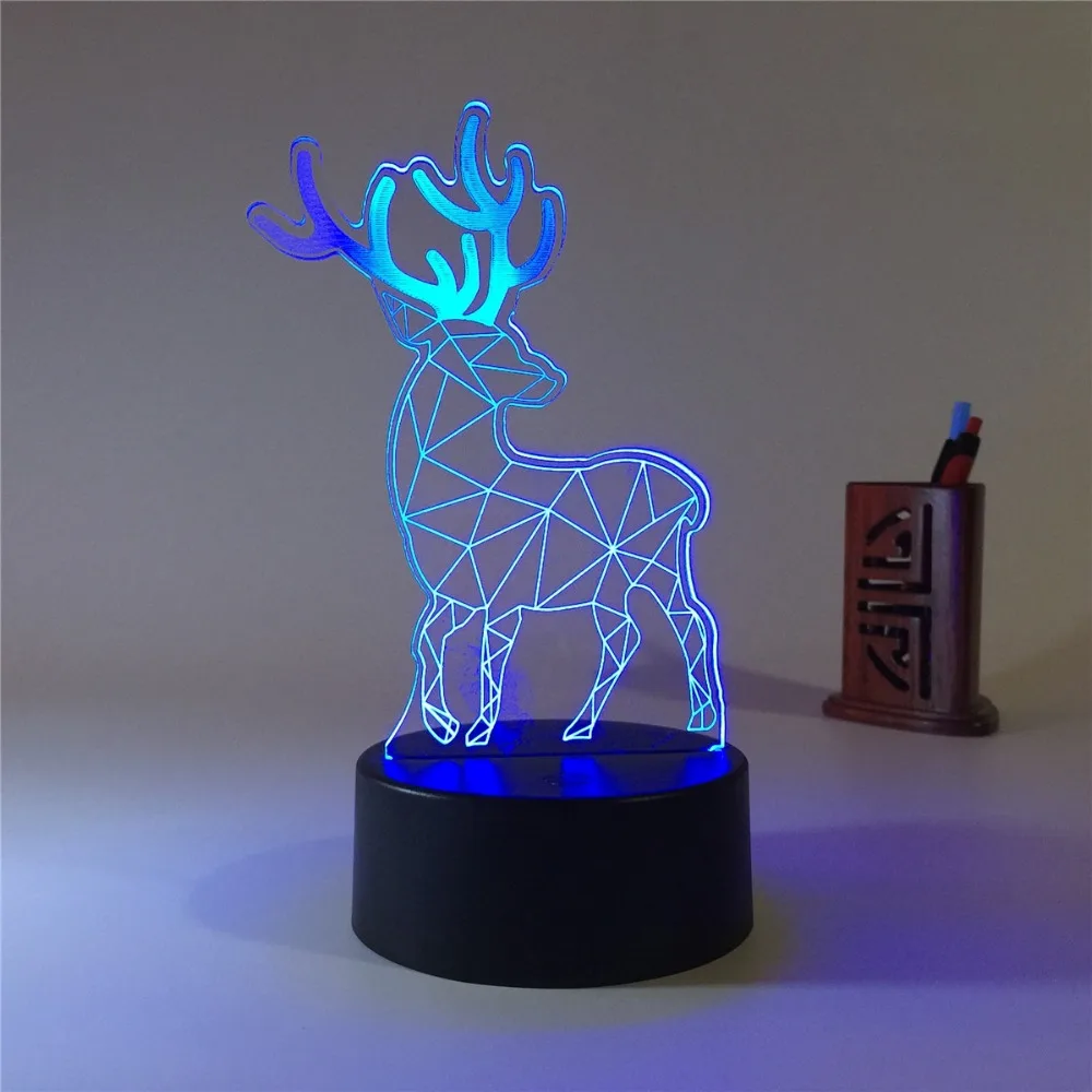 

3D Novelty Gifts Night Light Christmas Deer Bedroom Office Home Desk Table Lamp Holiday Party Decor