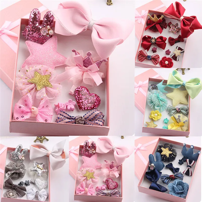 sweet! cute bow motifs hair clip sets baby girl hair accessories clip kawaii girls bebes acessorios 3ST10 (5)