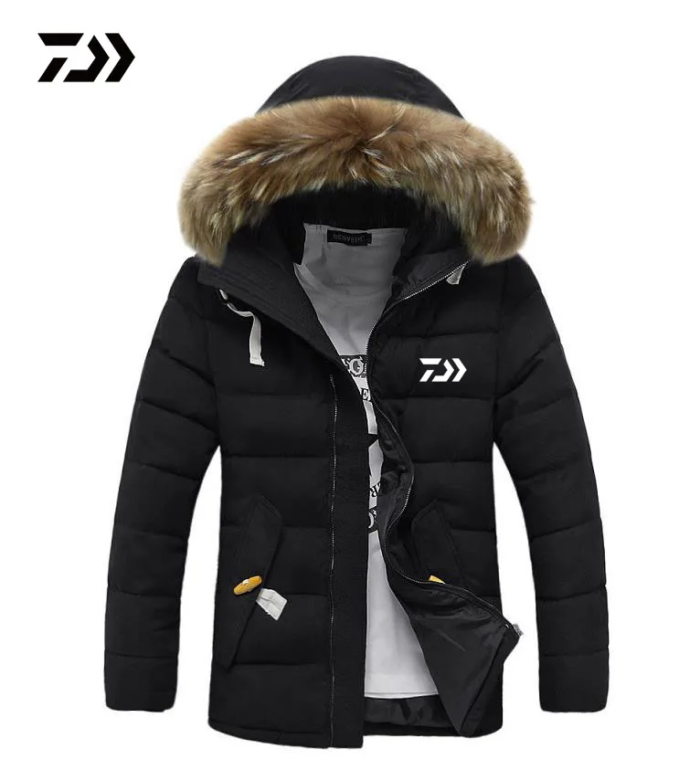 

New DAIWA Fishing Jackets Autumn Winter Thick Warm Anti Cold Camping Fishing Clothing Men Hooded Fishing Cotton Padded Coat