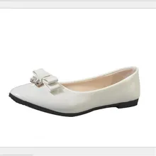 Neue Europa Mode Marke Schuhe Für Frau Rot Runde Kappe Lackleder Bowtie frauen Ballerinas Wohnungen Schuhe Damen Einzel schuhe