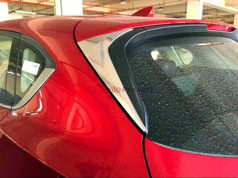 For Mazda CX 5 2018 ABS Chrome plastic Rear Spoiler Side Triangle Cover Decor Trim Sticker