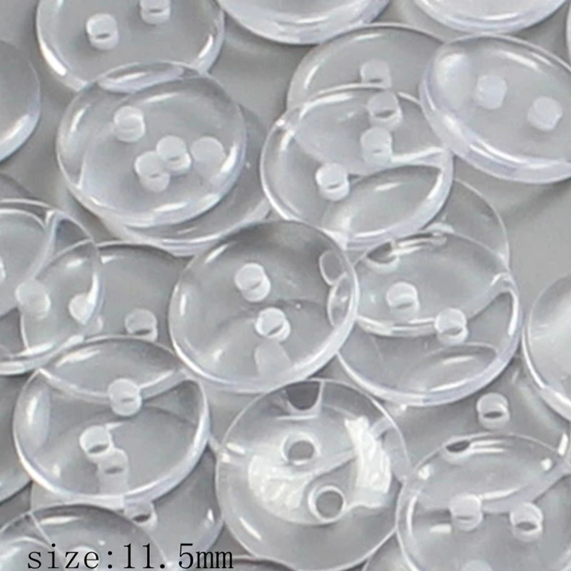 Buy 11.5mm transparent Plastic Buttons Round Resin