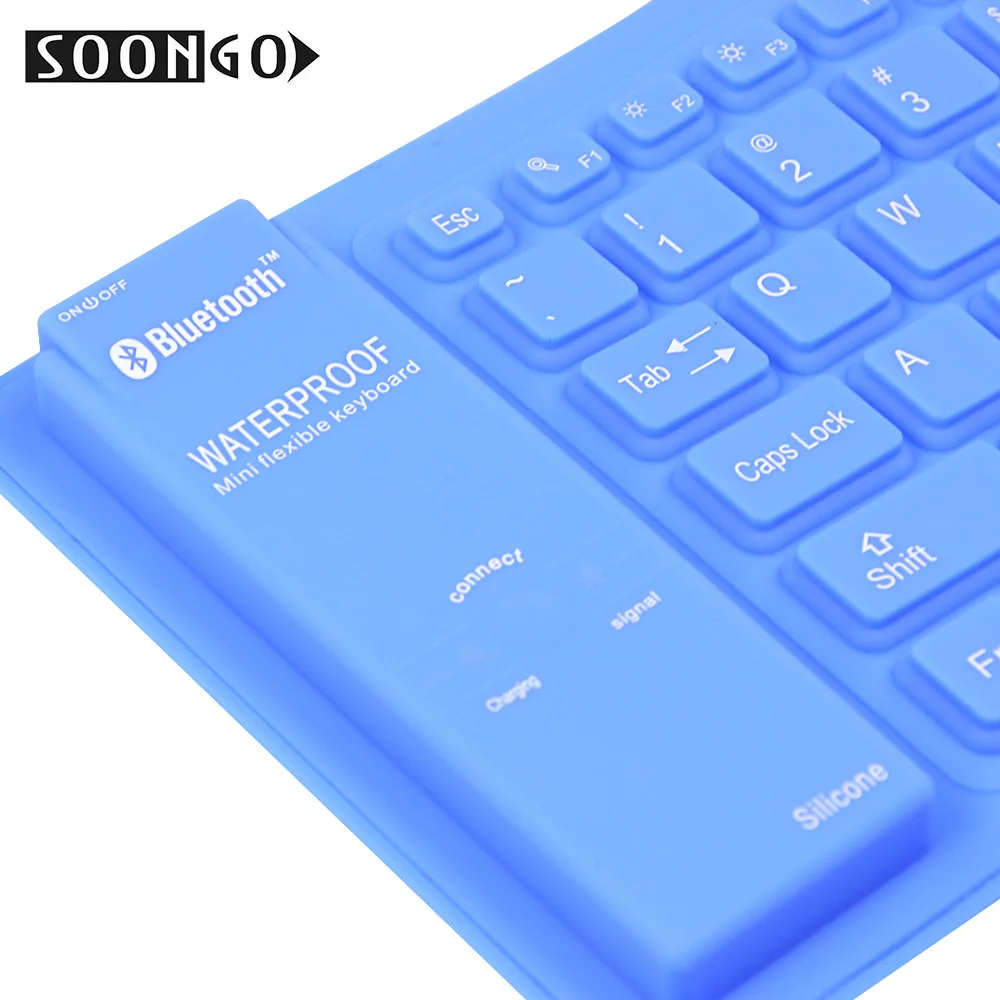 Беспроводная Bluetooth Силиконовая клавиатура Гибкая тонкая Teclado мягкая геймерская портативная ПК Ipad Ноутбук складная клавиатура
