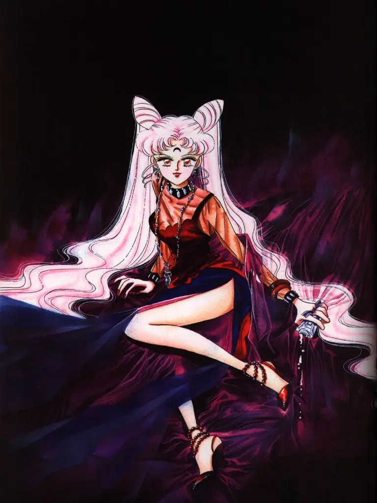 Аниме! Сейлор Мун черная леди Chibiusa версия 2 0 платье со шлейфом униформа косплей