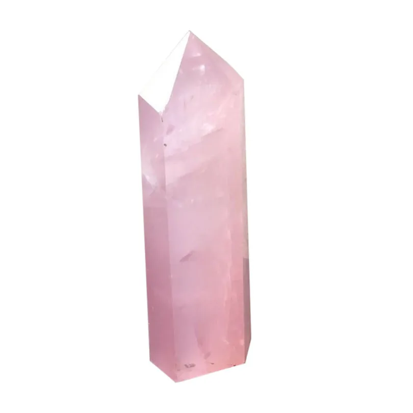 

40-50mm Natural Rock Pink Rose Quartz Crystal Wand Point Healing Mineral Stone gift home Decoration 2019 new hot sale #3m11