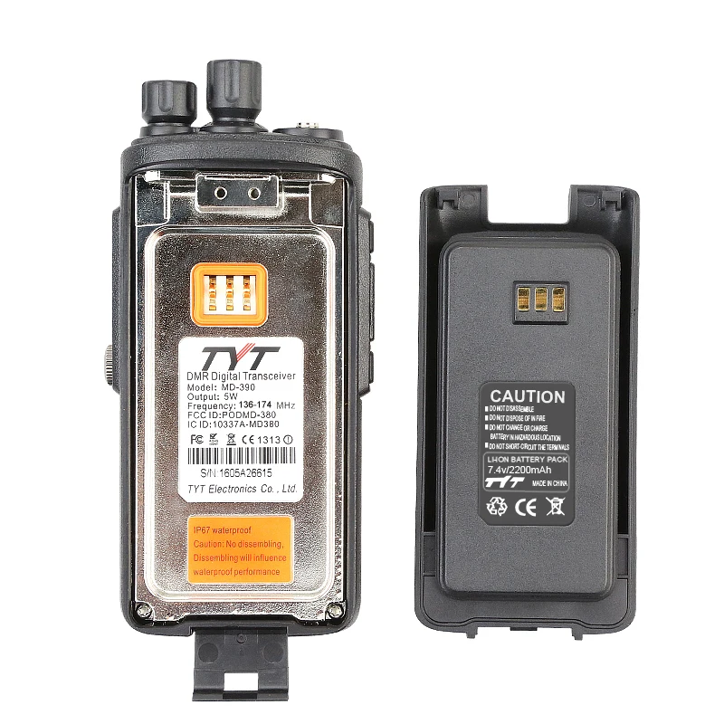 100% Brand New Factory Authorized IP-67 Waterproof TYT VHF DMR Walkie Talkie MD-390 with GPS and Programming Cable 100% Brand New Factory Authorized IP-67 Waterproof TYT VHF DMR Walkie Talkie MD-390 with GPS and Programming Cable