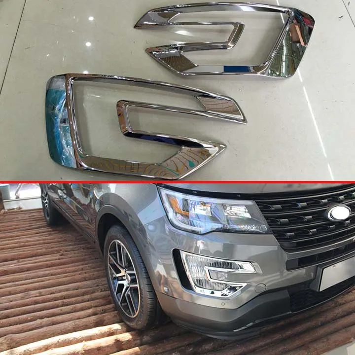 

Car Plastic ABS Chromed Front Fog Lamp Cover Fog Light Trim For Ford Explorer 2016 2017 2018 Accessories