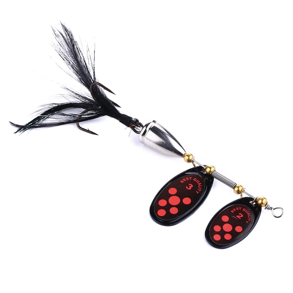 

HENGJIA 1PC 6.5cm 13g isca spinnerbaits trolling blade sequins spinner spoons with feather wobbler pesca fishing lures
