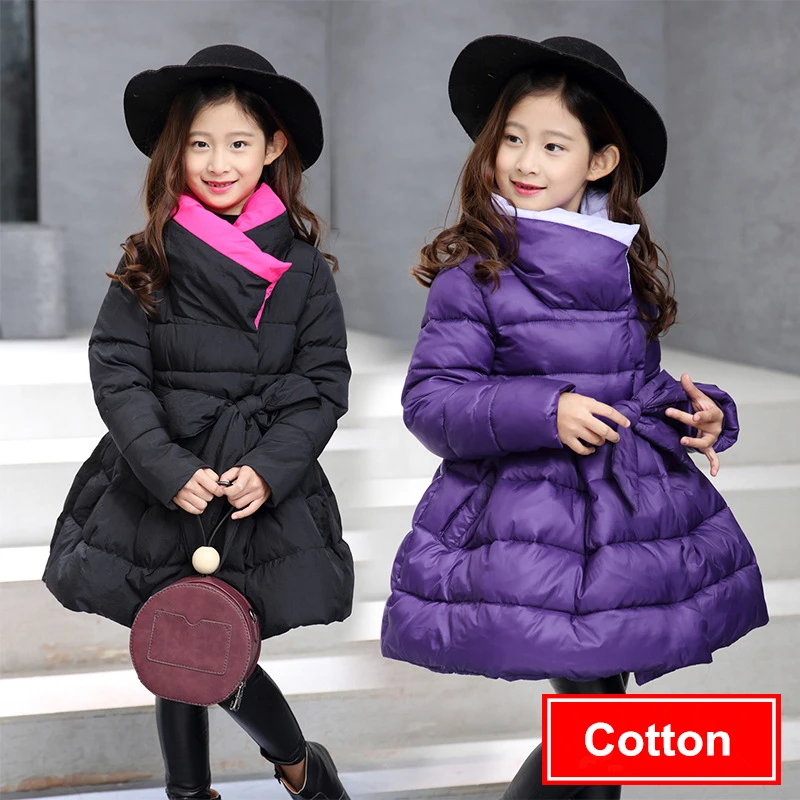 

New 2019 Winter Jackets For Girls Clothes Children Clothing Kids Clothes Fashion Thick Cotton Winter Coat Parka 3 Colors 4-14Y