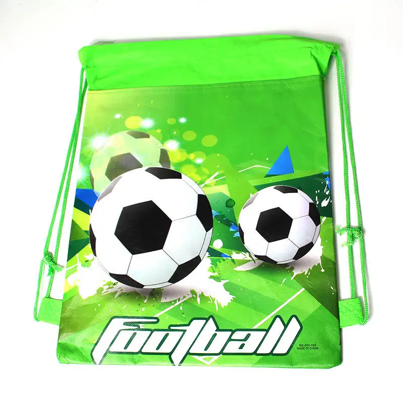 1 шт. сумка-мешок с мультяшными человек паук, Марио школьный рюкзак для мальчика, для девочек с единорогом сумка комплект рюкзак - Цвет: football-B
