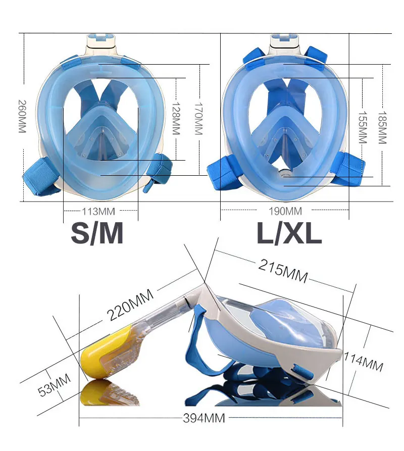 Underwater Anti Fog Full Face Diving Mask Scuba Snorkeling Respiratory Mask Safe and Waterproof For Gopro SJCAM Xiao Yi (9)