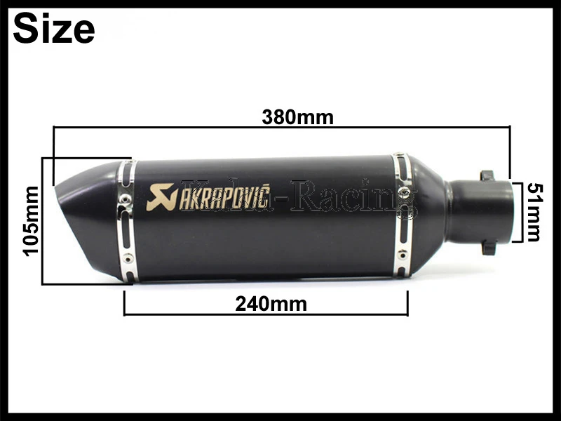 Слипоны универсальные 51 мм мотоцикл Akrapovic глушитель труба с велосипедный горшок Escape Moto для Yamaha Honda KTM Kawasaki Ducati