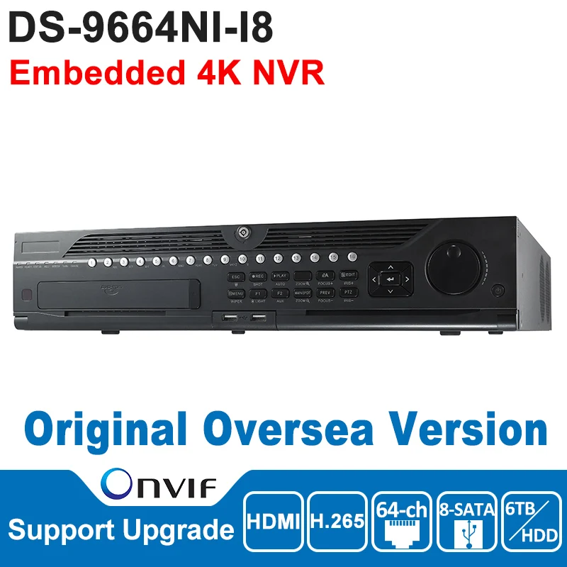 

2017 DS-9664NI-I8 HIKVISION NVR 64CH Video Input Interface Up to 12 MP resolution H.265/H.264/MPEG4 16CH Playback 8 SATA/8 HDD
