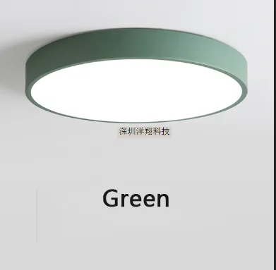 Современный светодиодный потолочный светильник для гостиной, спальни, светильник для коридора, балкона, светодиодный потолочный светильник для кухни, потолочный светильник с поверхностным креплением - Цвет корпуса: Green