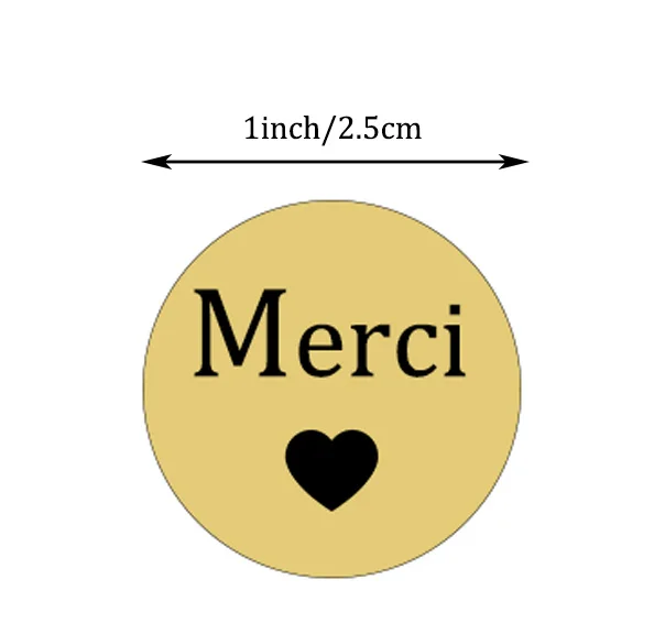 1 дюйм круглый натуральный крафтовый спасибо стикер s 500 Этикетки в рулон милые наклейки s для упаковка для тортов этикетки для печати стикер ручной работы