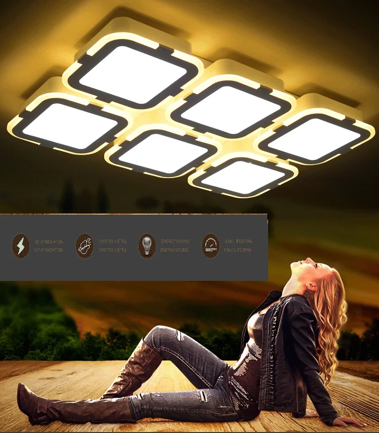 

The new LED acrylic rectangular and square ceiling living room restaurant ultra-thin lighting