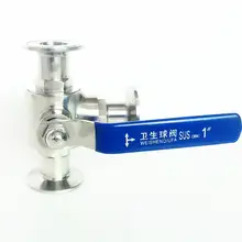 Подходит 63 мм Труба OD x 2," Tri Зажим, санитарный l-портовый шаровой клапан SUS 304 из нержавеющей пивоварения дома