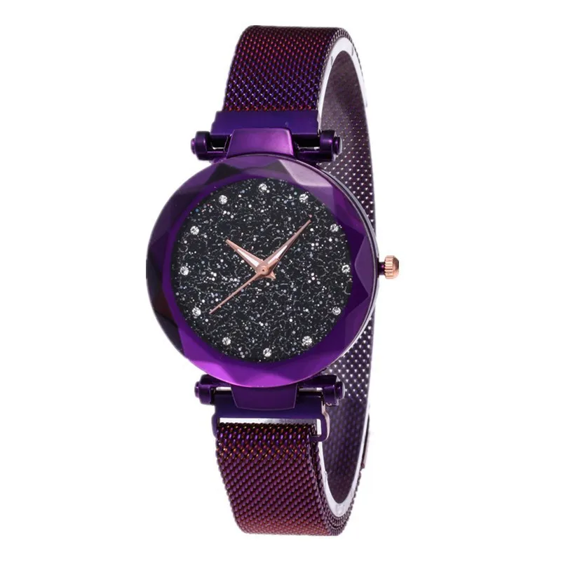 Роскошные фиолетовые Vibrato женские часы Звездное небо магнитные часы водонепроницаемые женские наручные часы подарок relogio feminino montre femme501