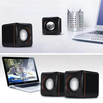

Mini Portable Plastic Wired USB Audio Square Music Player Speaker for iPhone For iPad MP3 MP4 Laptop PC Computer