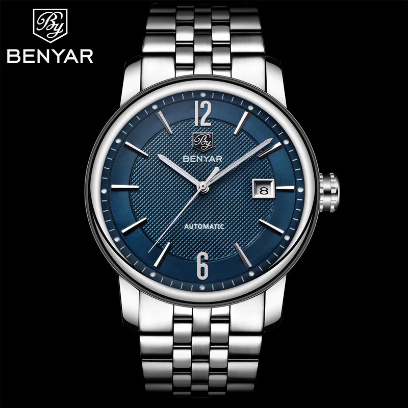 BENYAR 2019 جديد رجل الأعمال ساعات آلية للماء جلد طبيعي العلامة التجارية الفاخرة التلقائي ساعة اليد Relogio Masculino BENYAR 2019 جديد رجل الأعمال ساعات آلية للماء جلد طبيعي العلامة التجارية الفاخرة التلقائي ساعة اليد Relogio Masculino