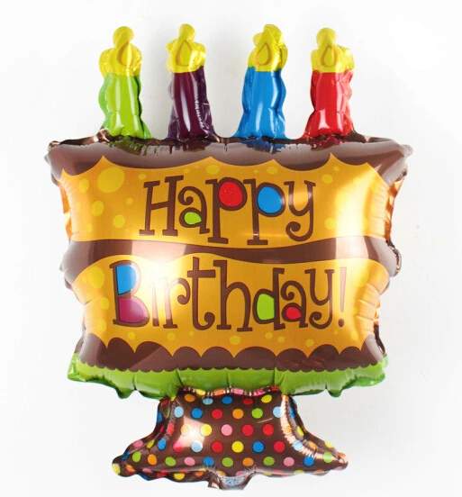 

Popular 32*25cm Happy Birthday Mini Chocolate Cake Balloon Foil Balloons for Birthday Party Supplies Kids Gift