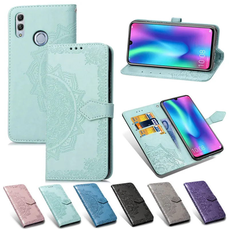 

WeeYRN 3D Embossed Mandala Flower Leather Case Huawei P Smart 2019 Plus Luxury Wallet Full Cover Huawei P Smart Flip Case